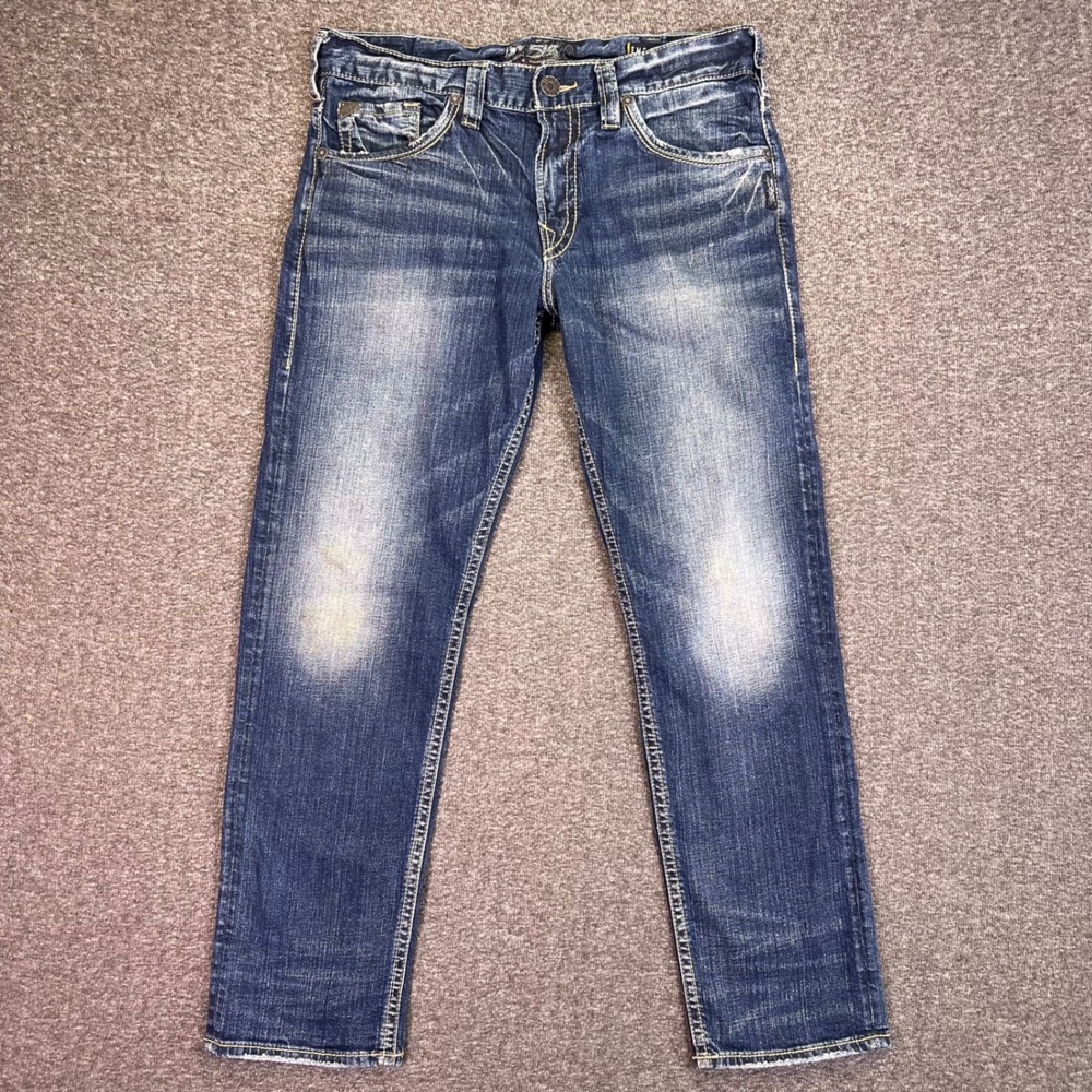Silver‎ Jeans Eddie Mens 35x31 Blue Medium Wash Relaxed Taper Casual Denim Pants